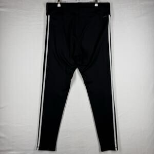 Adidas Women XL Climalite Black 3 Stripe Leggings Athletic Workout Pants